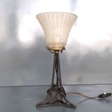 Art Deco lamp from the 1930s in metal and glass.