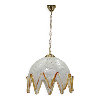 Lampe à suspension en verre de Murano des années 1970
