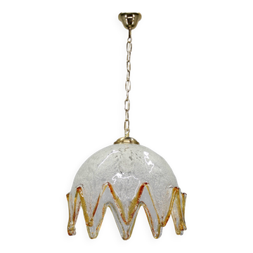 Lampe à suspension en verre de Murano des années 1970