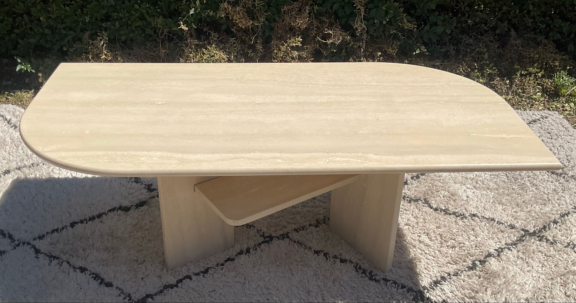 Table basse en travertin des années 70