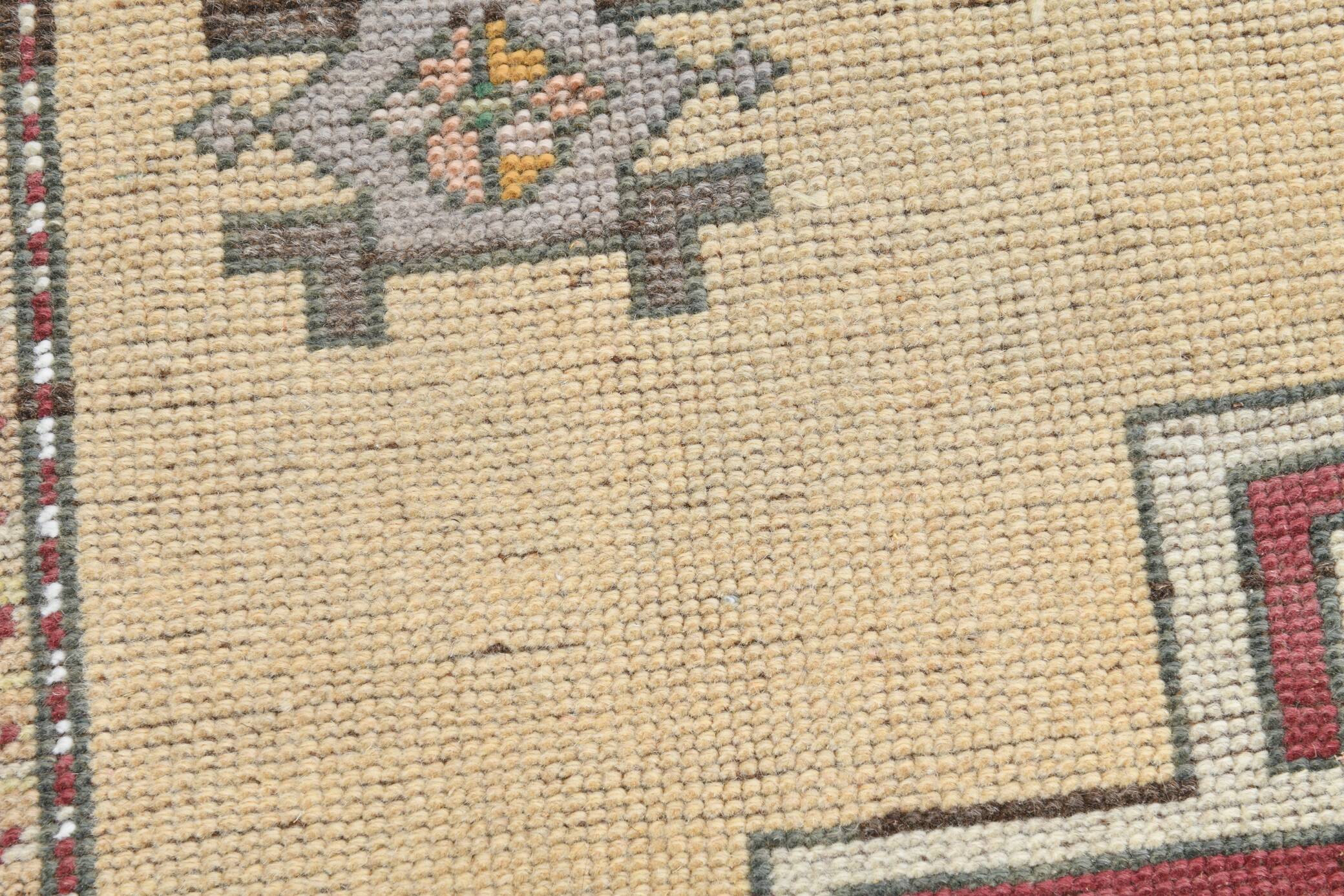 Light Yellow Red Modern Oushak Rug, 140x211Cm