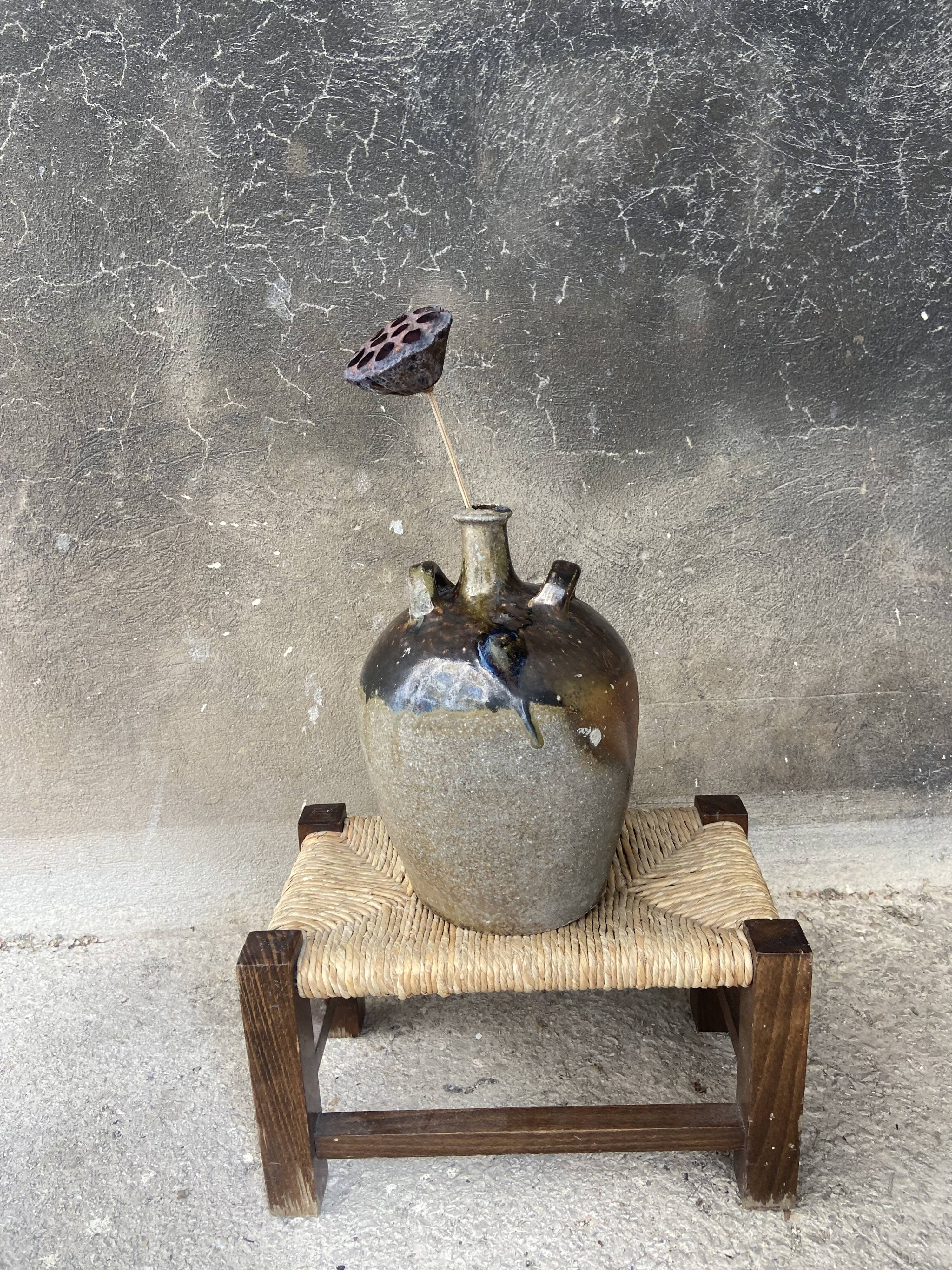 Beech and straw footrest