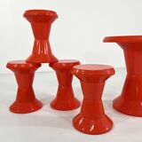 Set of 4 stools and a table model Taormina by Giganplast, 1970.