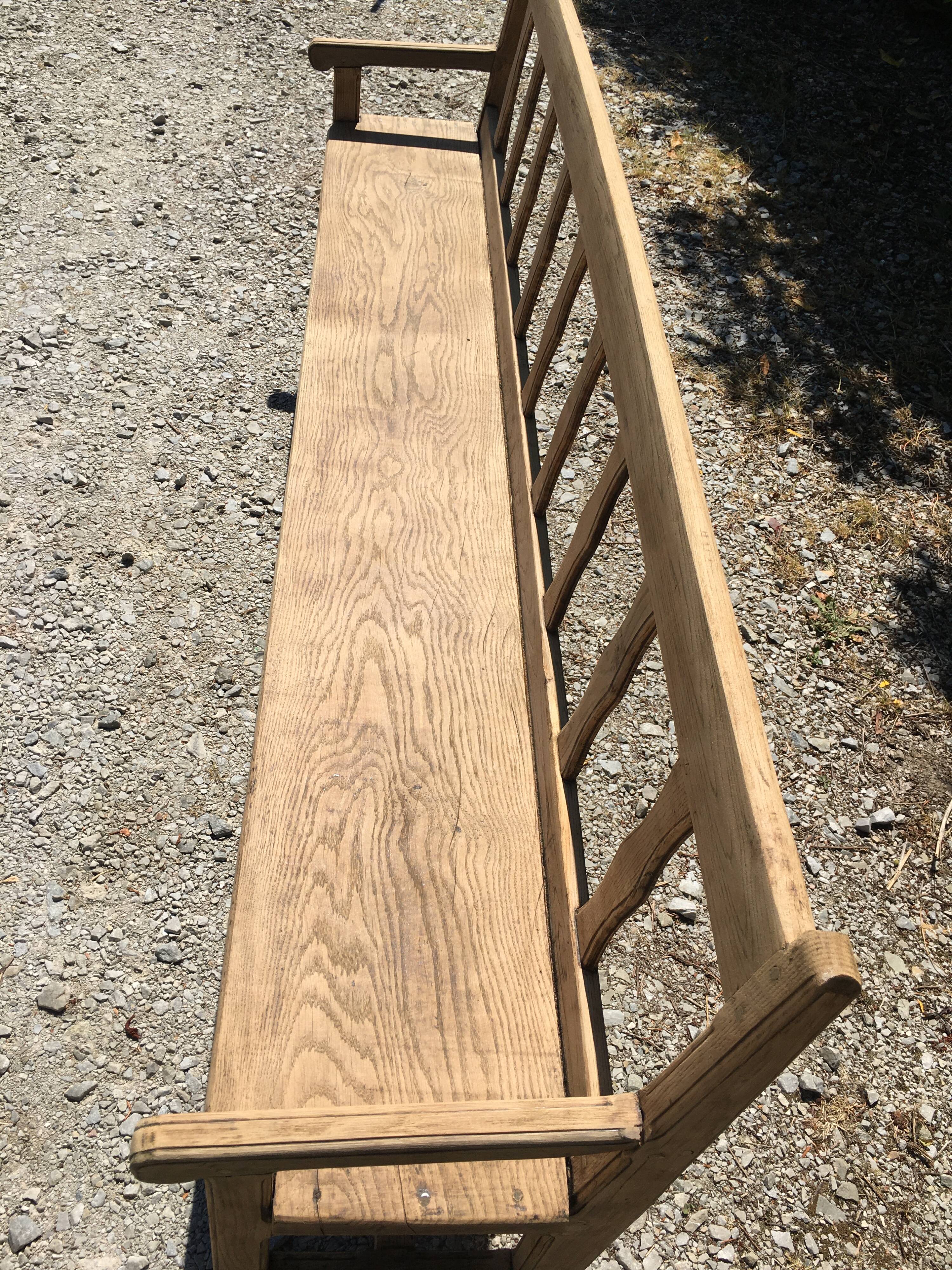 19th 10th wood oak back bench