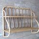 Wall shelf in rattan and bamboo, 70s