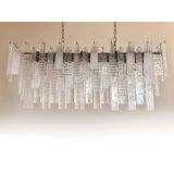 Contemporary Italian Rectangular Strip “Listelli” Murano Glass Chandelier b