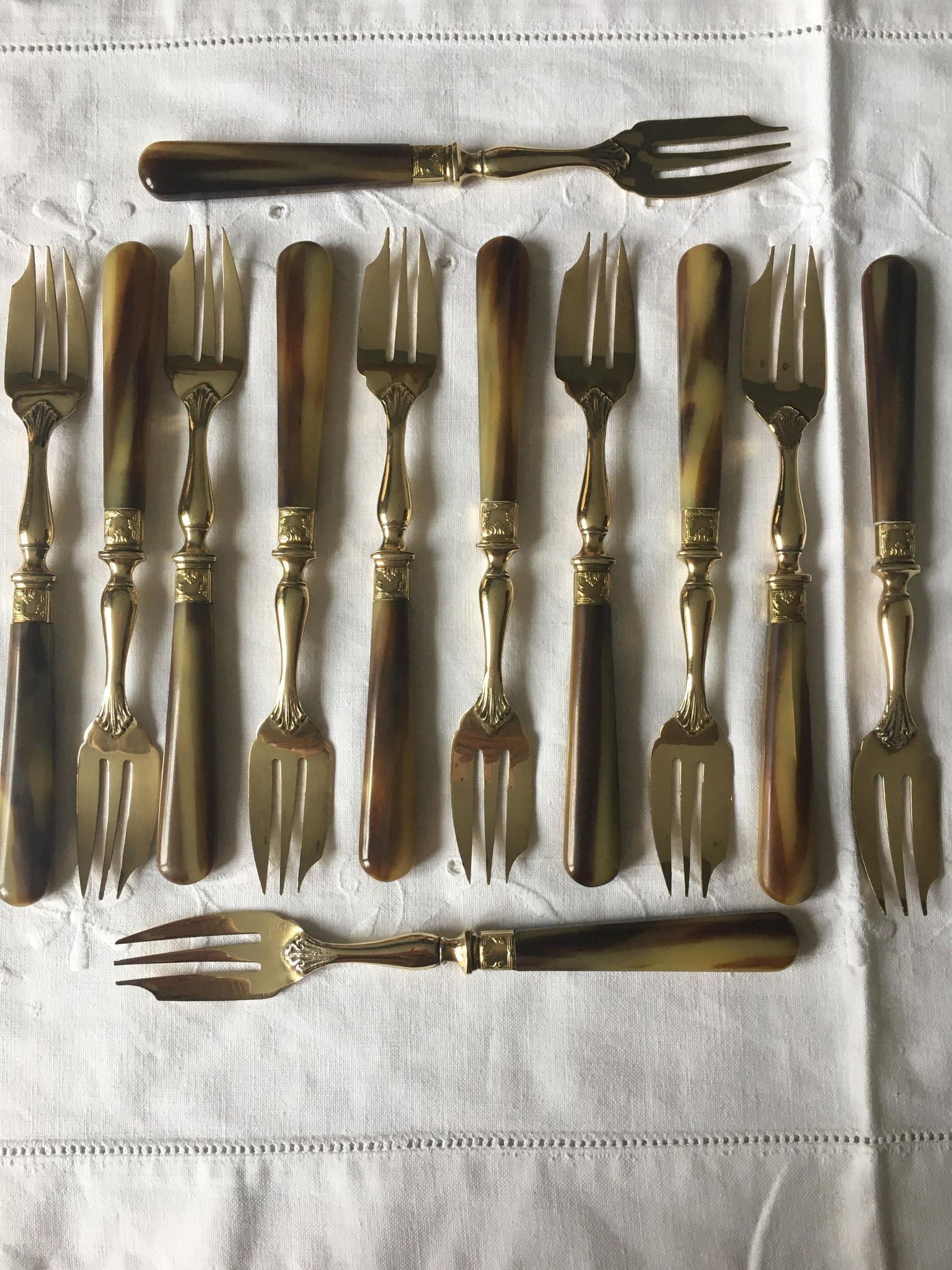 Golden vintage forks