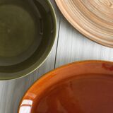 Set of 3 colorful antique dishes