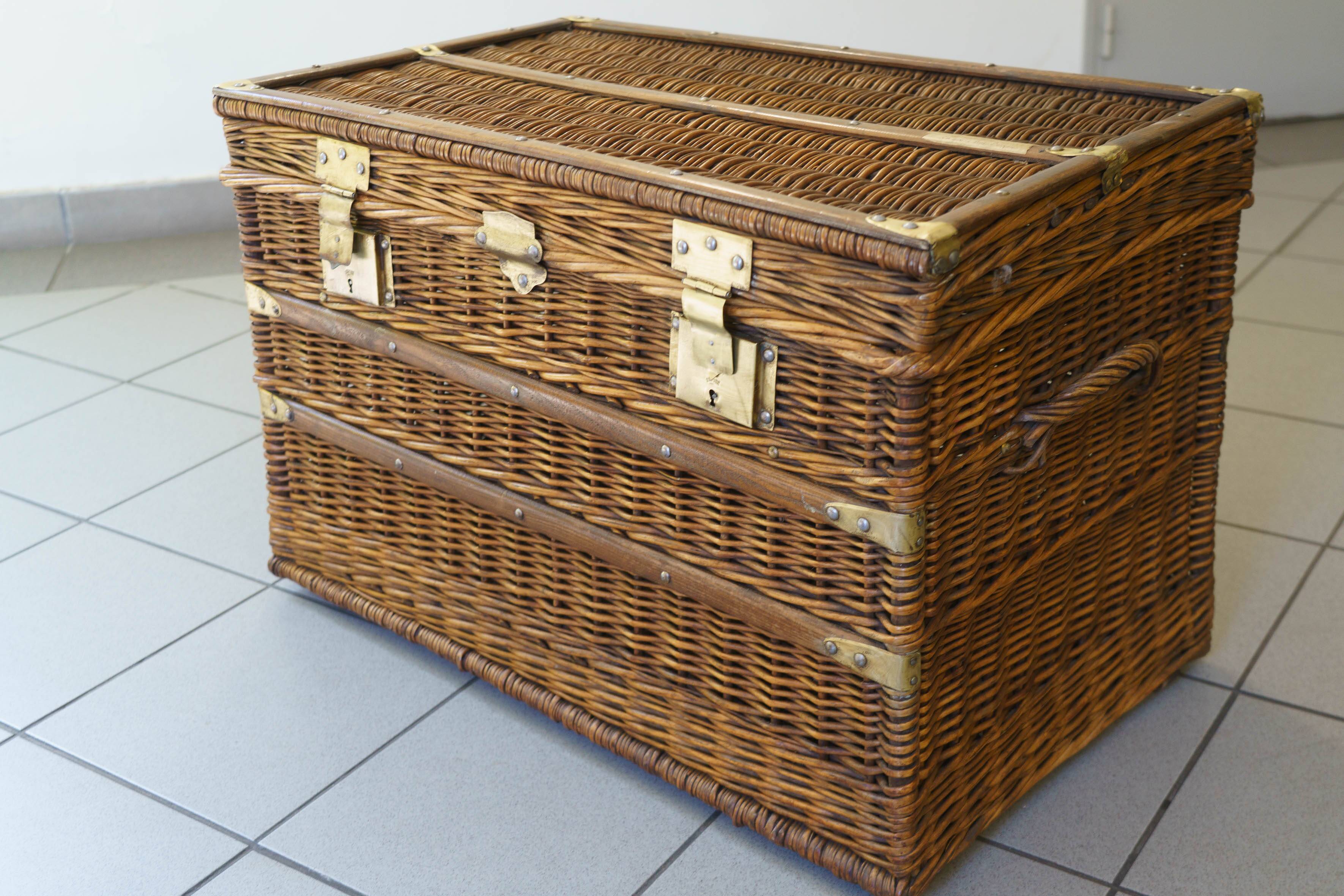 early 20th century wicker trunk