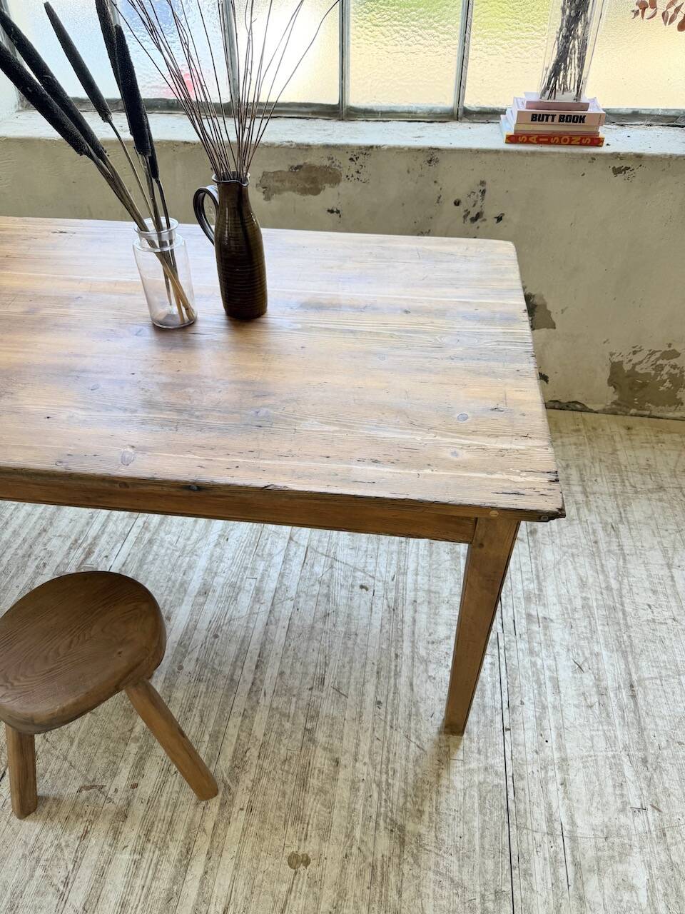 50s pine and oak farmhouse table 2.5m