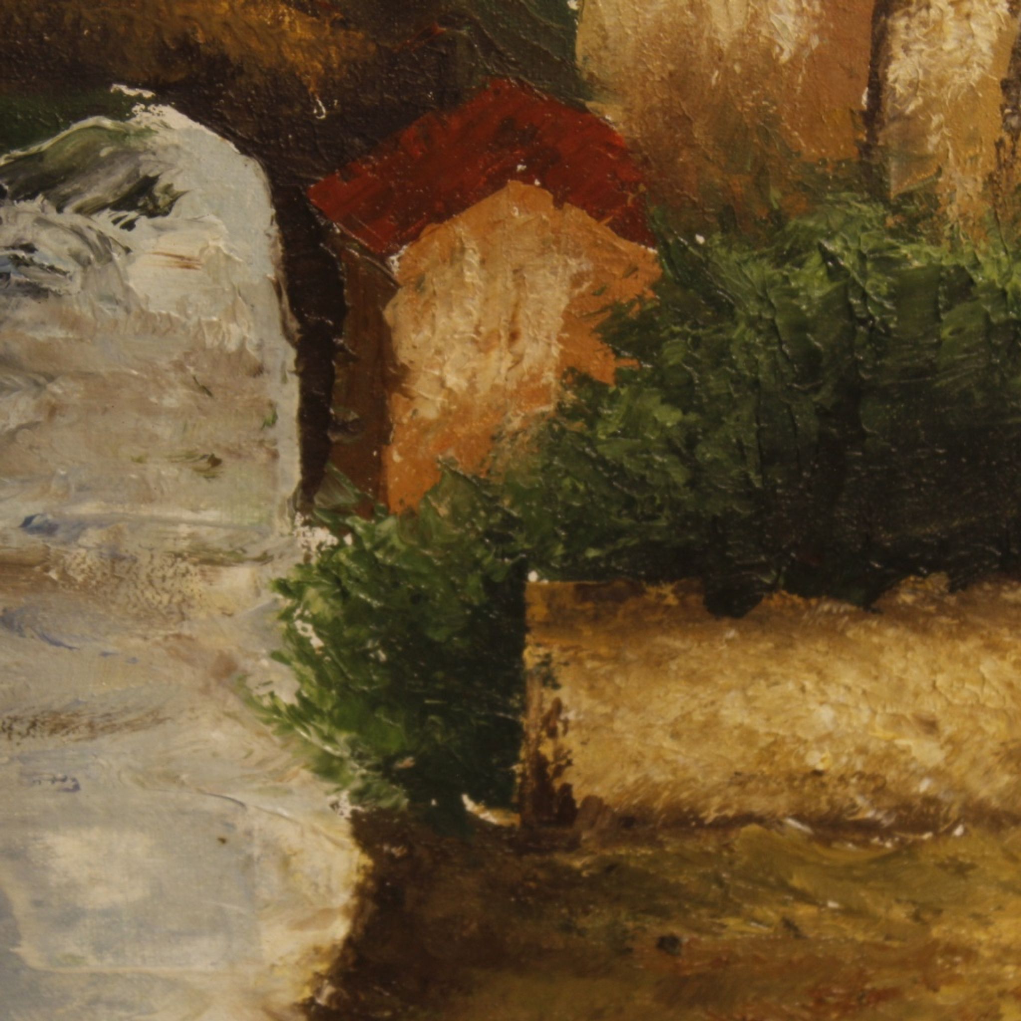 Italian signed landscape painting from 20th century