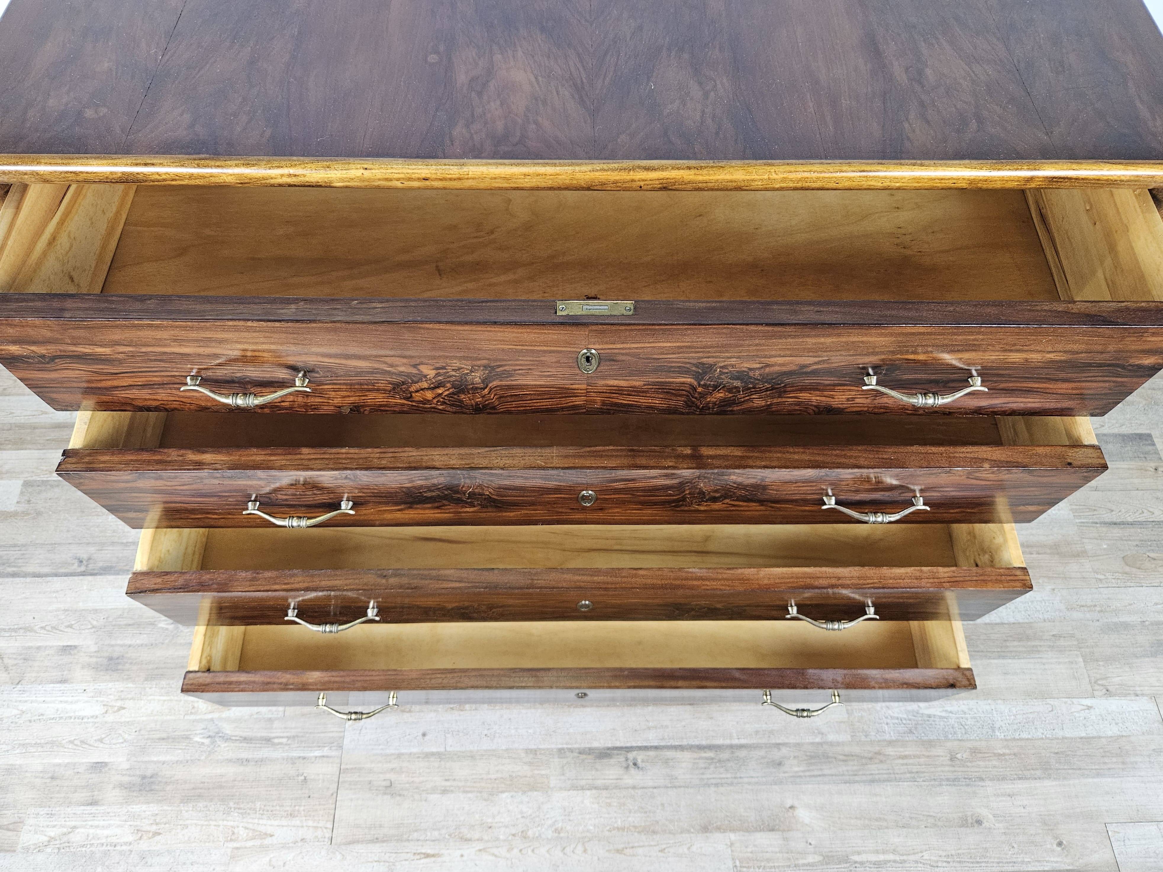 Commode Art Déco avec poignées en laiton