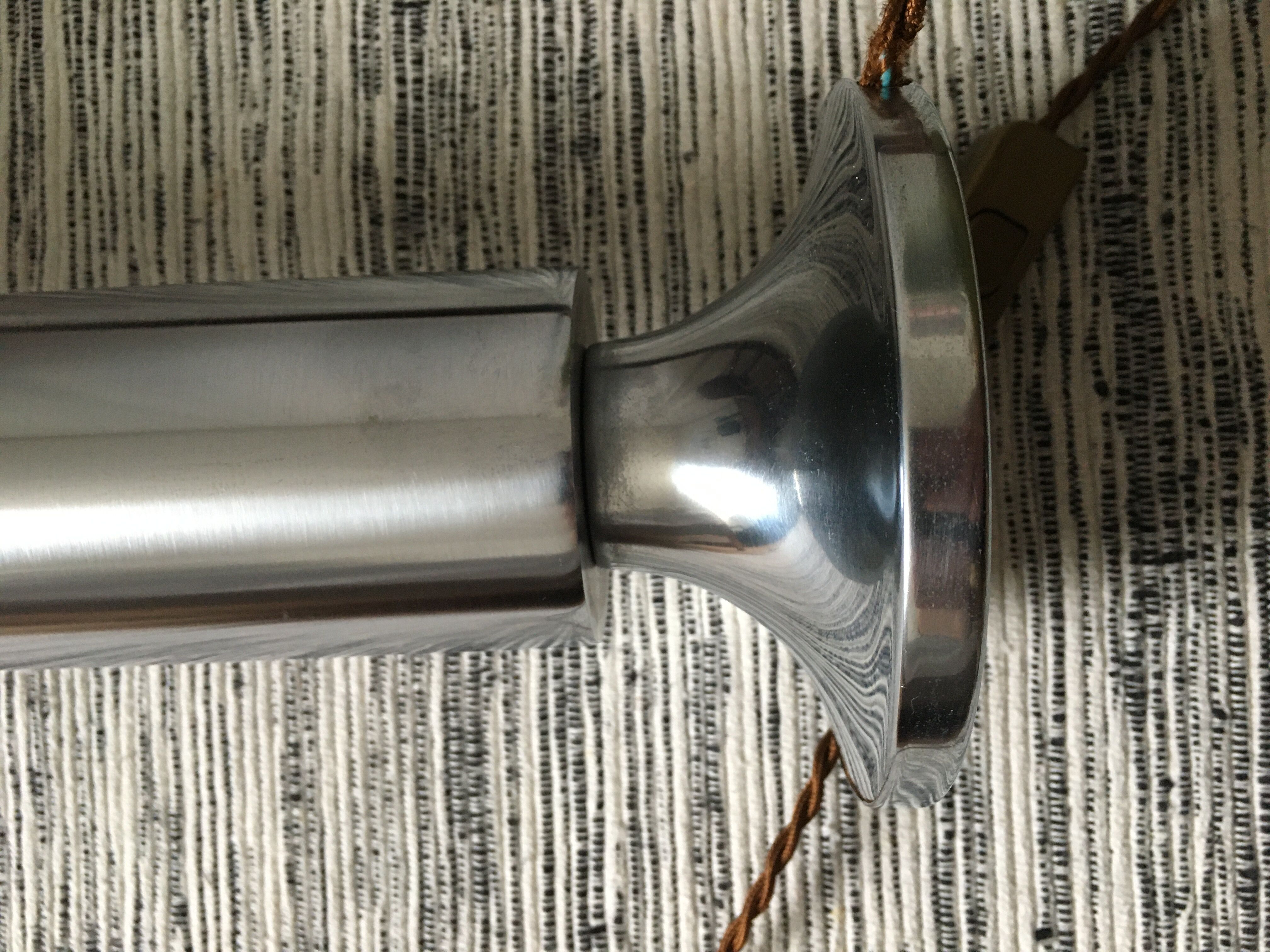 Vintage 70's brushed steel cylindrical lamp