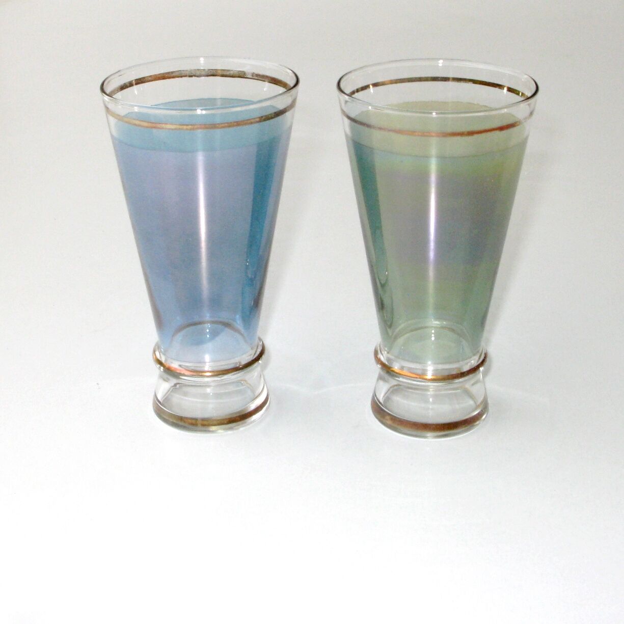 Orangeade service - 6 pearlescent iridescent glasses - Cristal - Italy