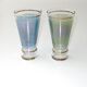 Orangeade service - 6 pearlescent iridescent glasses - Cristal - Italy