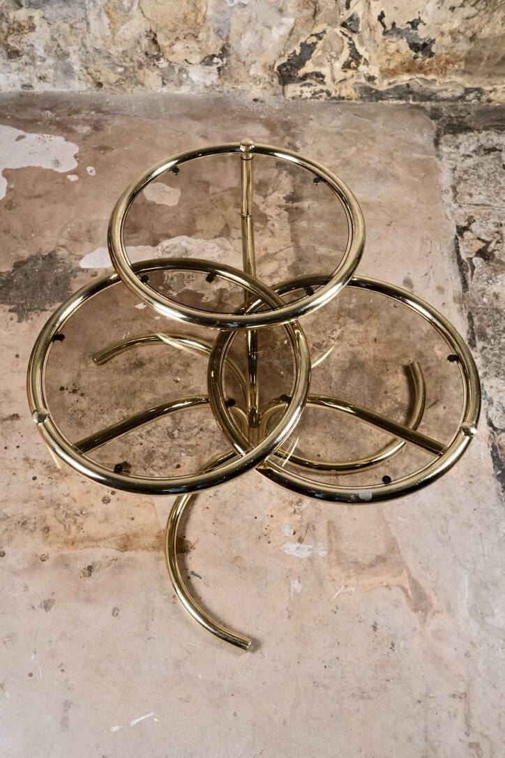 Modular brass coffee table, Morex, Italy, 1970