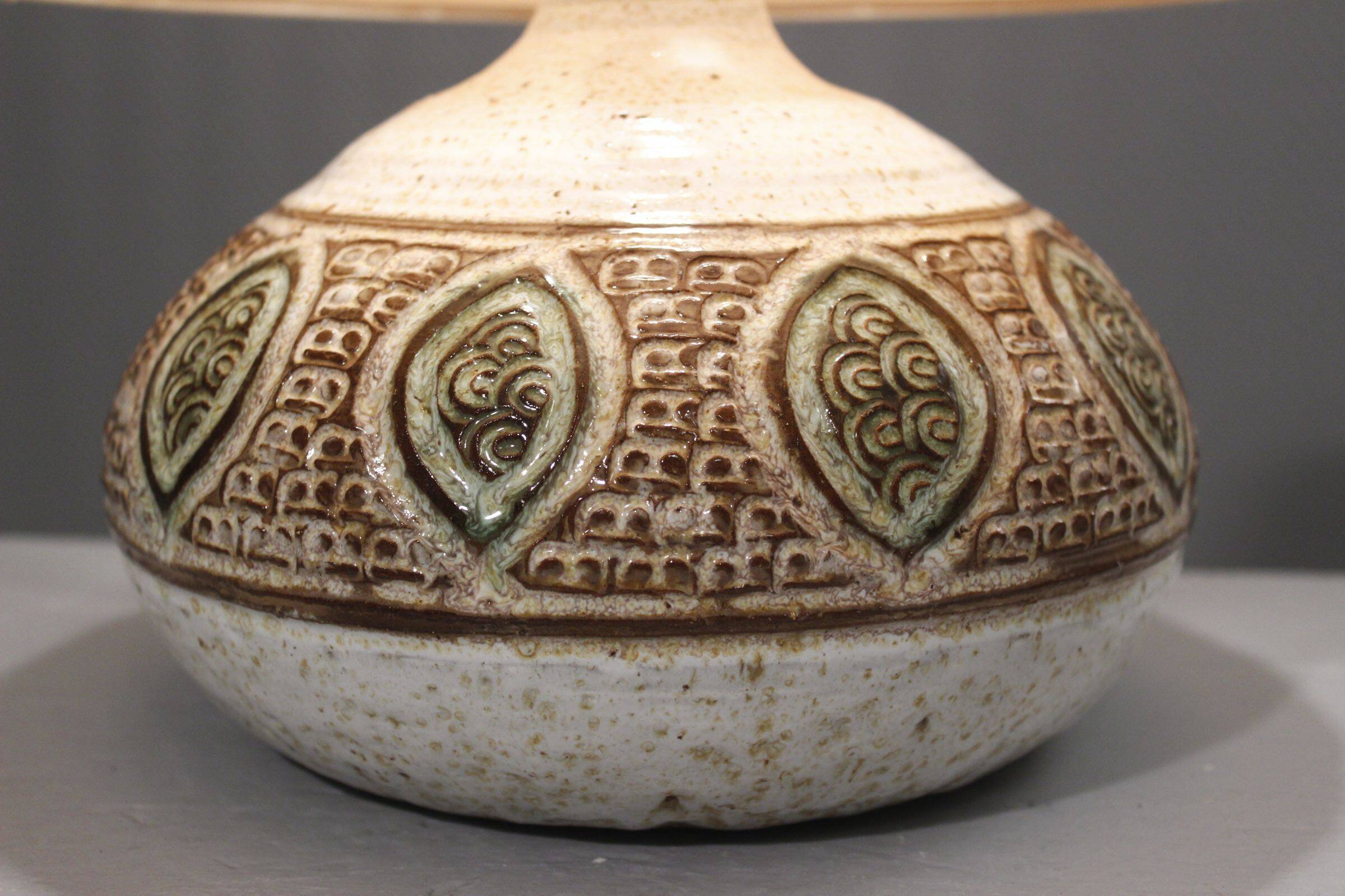 Marcel Giraud in Vallauris large stamped decorative lamp base 1960s