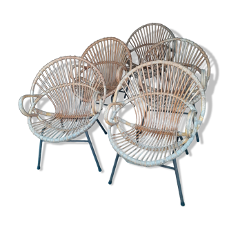 Rattan armchairs