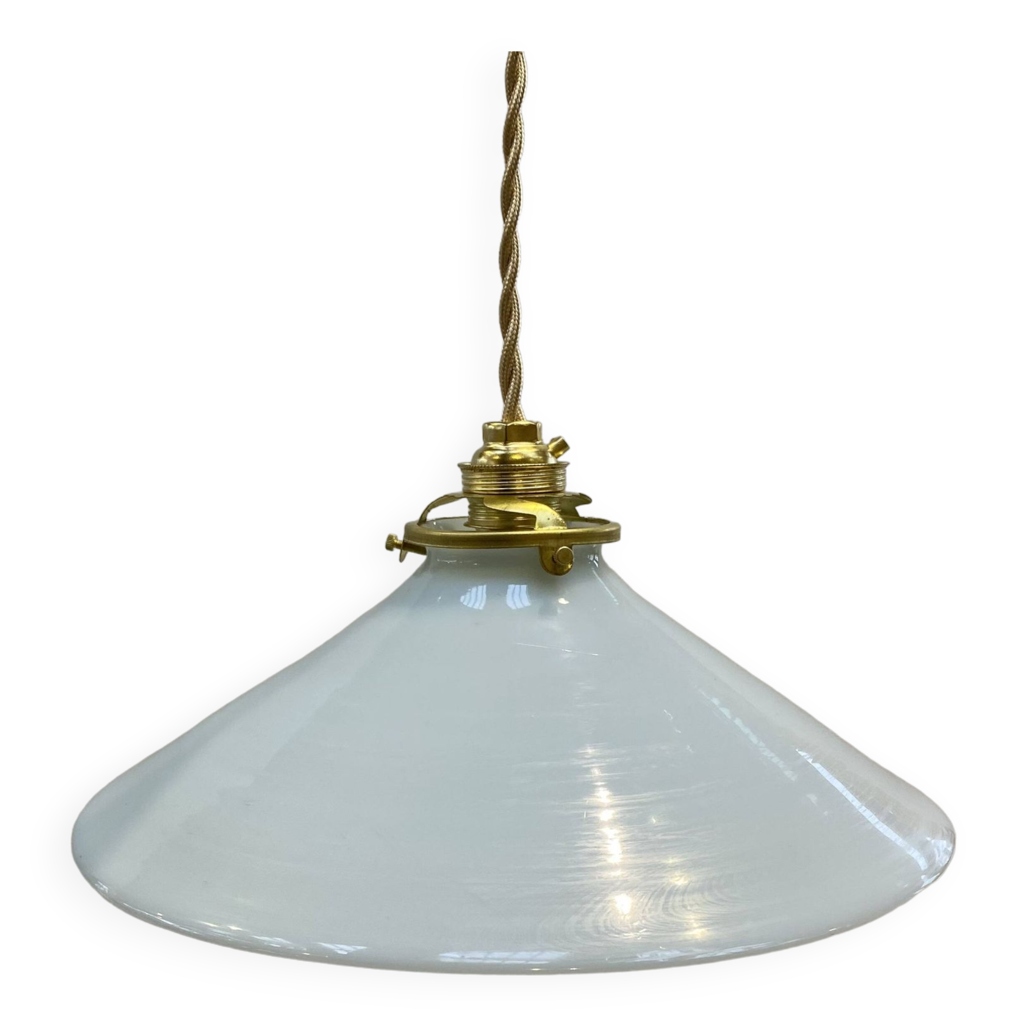 Vintage white opaline pendant light