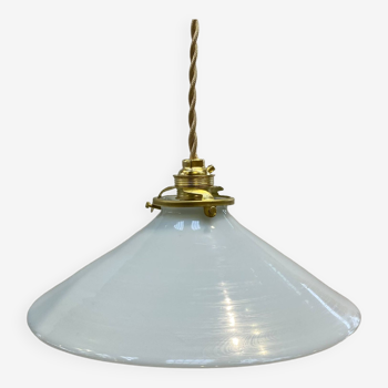 Vintage white opaline pendant light