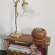 Rosewood and brass magazine stand table