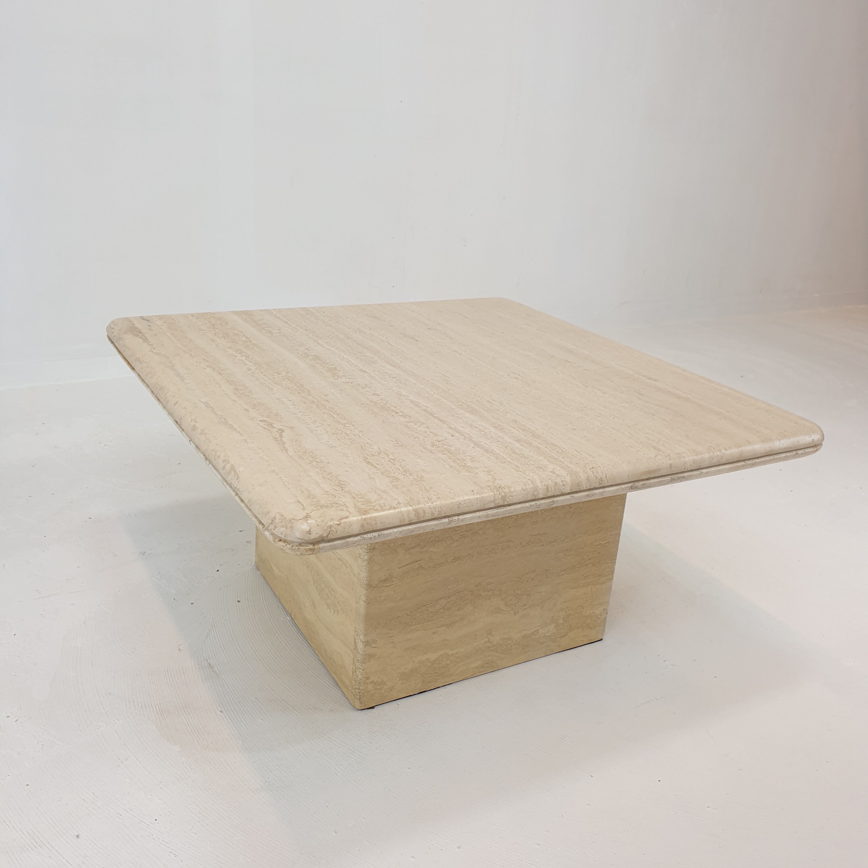 Italian travertine coffee table, 1980s