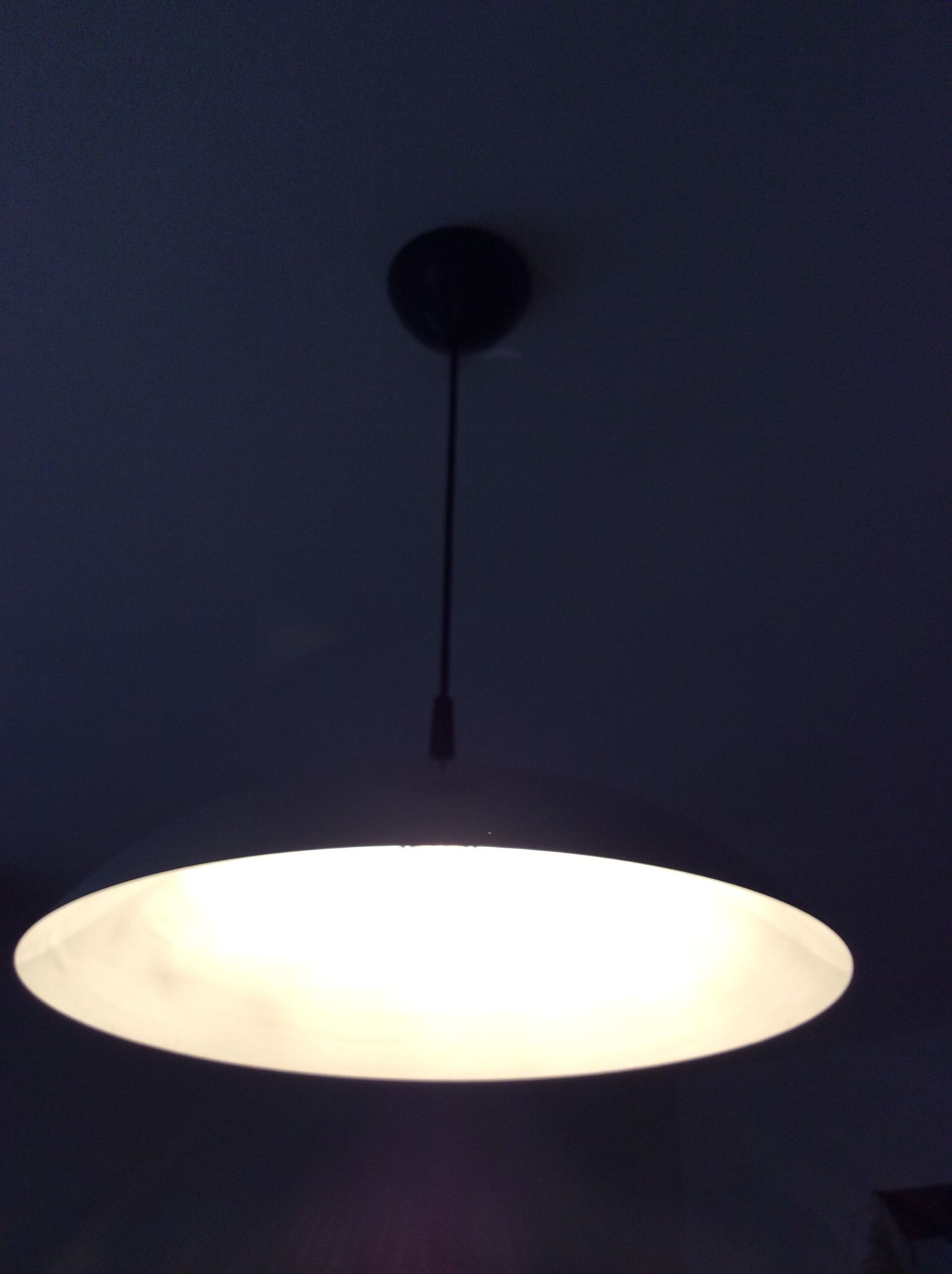 Vintage metal saucer pendant lamp from the 70s