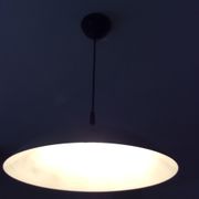 Vintage metal saucer pendant lamp from the 70s