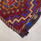 Old Turkish kilim runner 290x94 cm, shabby, vintage kelim red black 2490