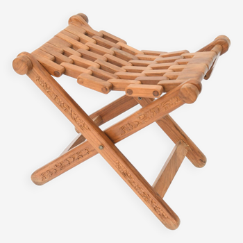 Wooden folding stool