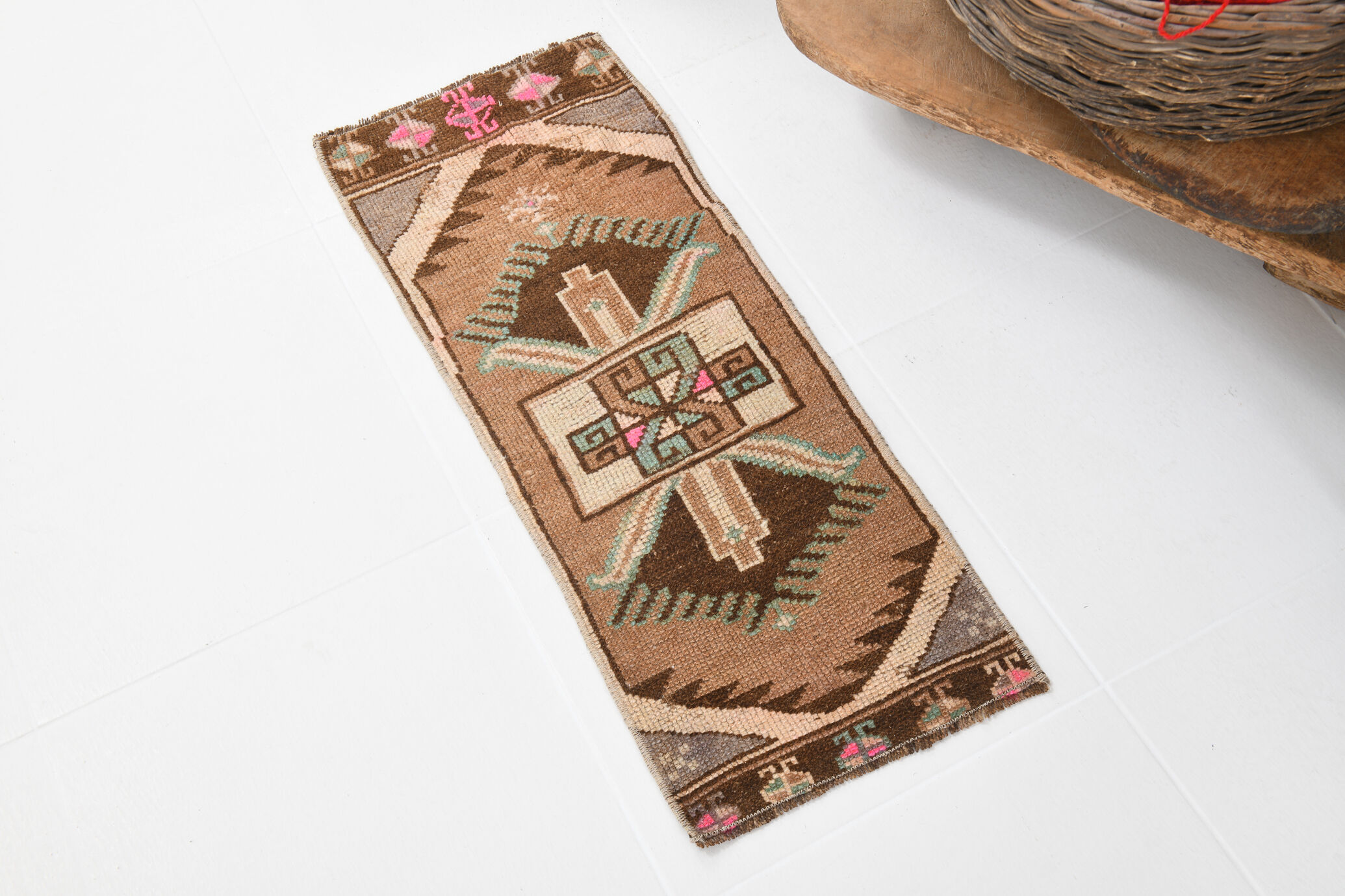 Brown Vintage Door Mat Rug