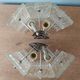 Pair of vintage frosted glass wall lamps, 1960s