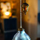 Suspension rises and falls in brass, glass lampshade #holophane