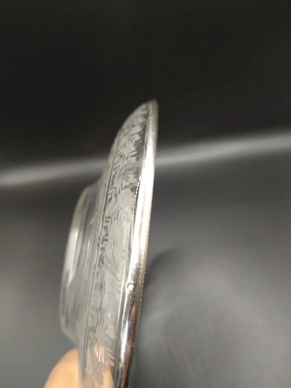 Solid glass and silver plate