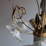 Vintage Italian white floral chandelier