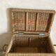Coffre rotin et corde rafia structure bois - vintage