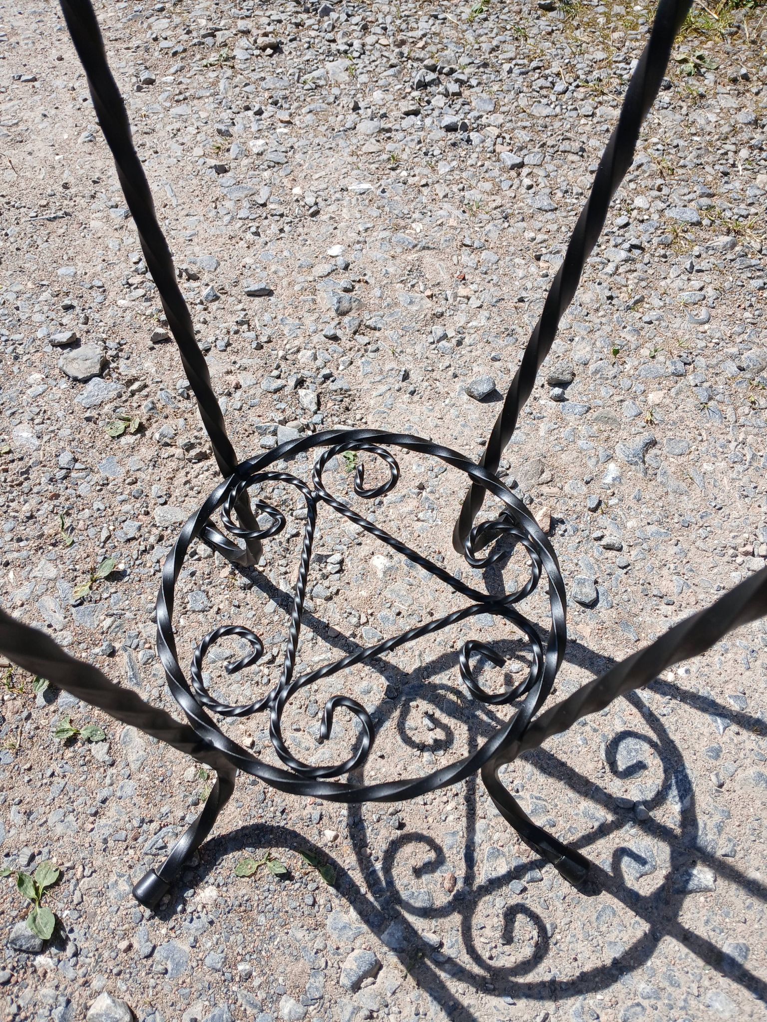 Sellette/ porte plante vintage avec faïence Vallauris
