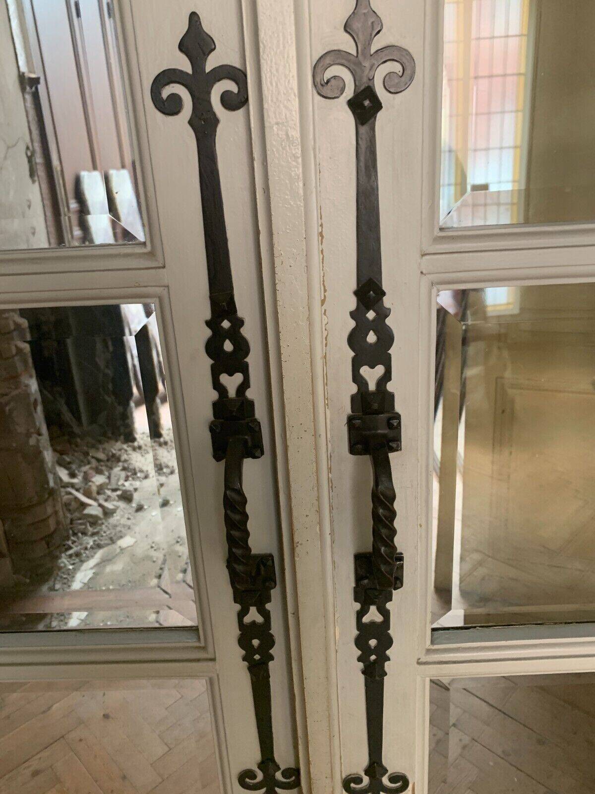 Double separation doors with transom and beveled glass 20th century