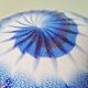 Ceiling light/wall sconce in blue and white Murano glass, 1970.
