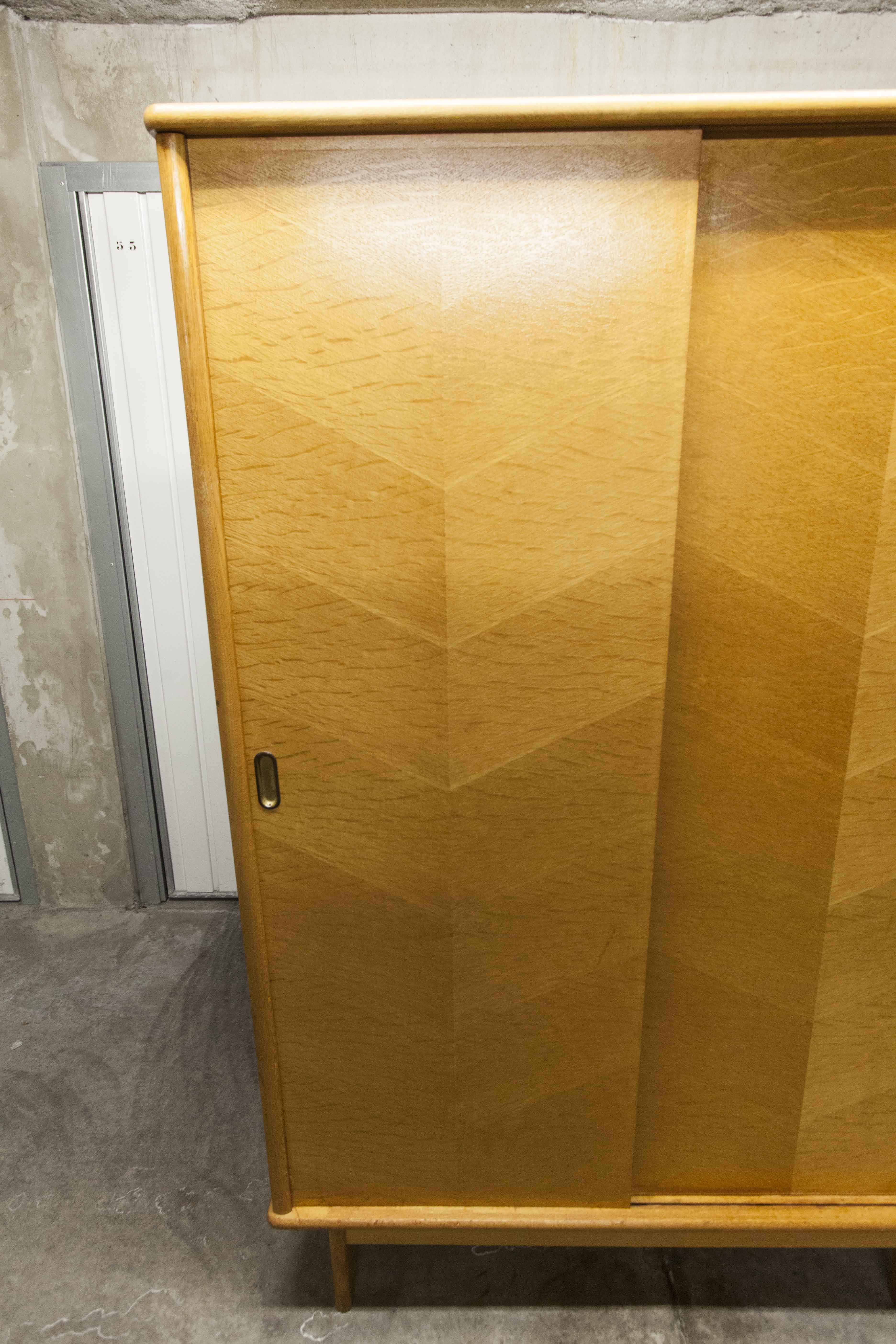 Scandinavian wardrobe 2 sliding doors 1960