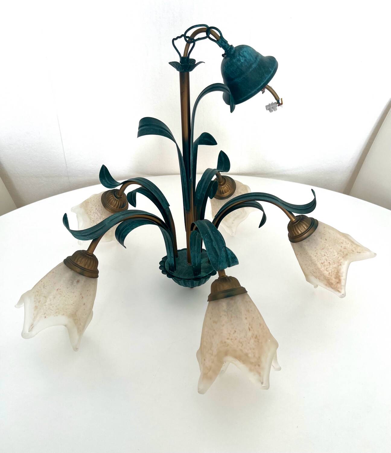 Glass and Metal Chandelier