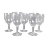 5 crystal wine glasses engraved decoration