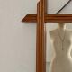 Blonde wooden barber mirror