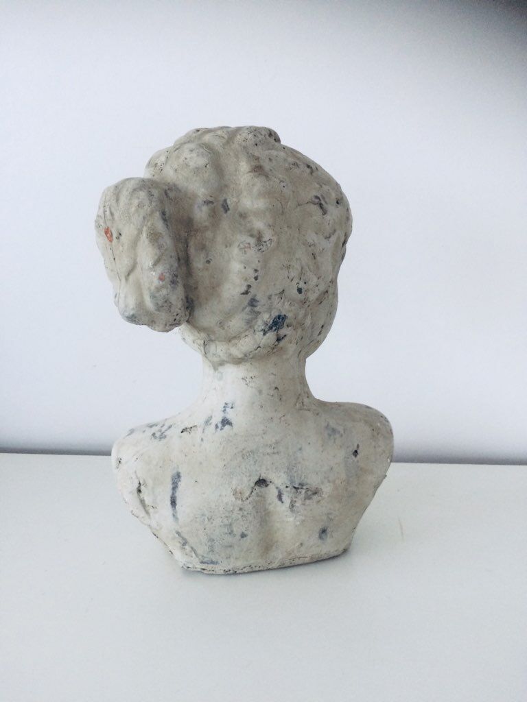 Stone and plaster bust