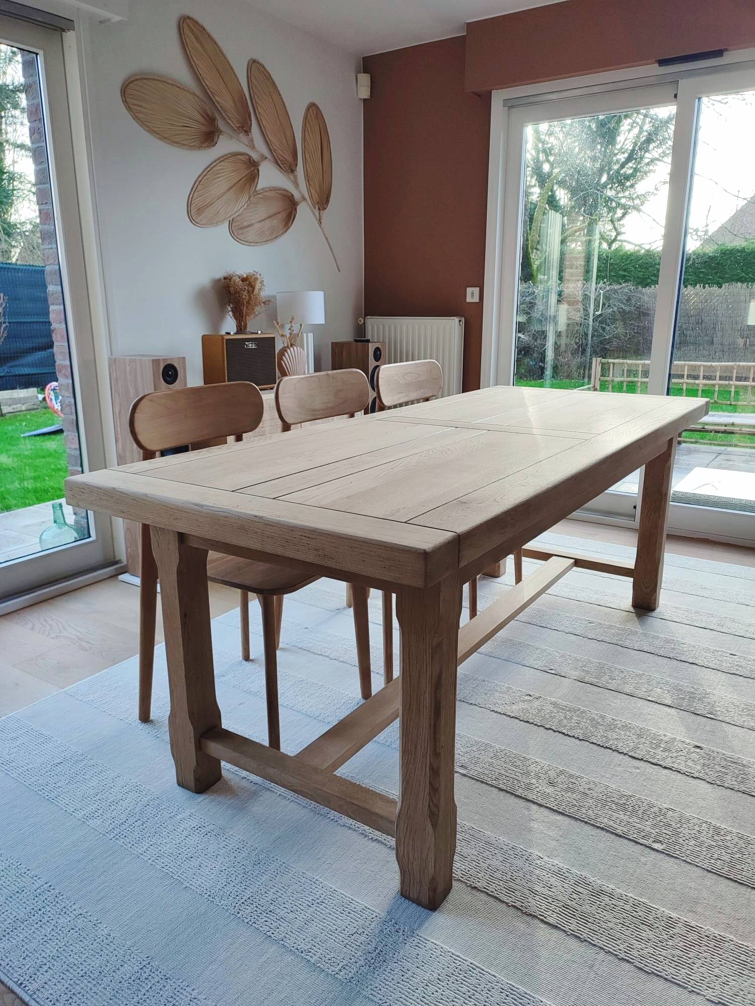 Solid oak farm table