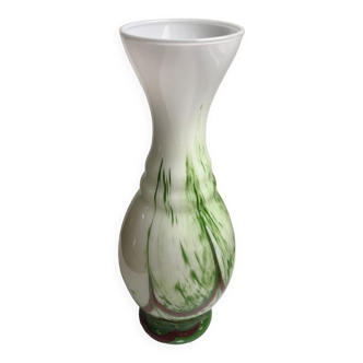 opaline glass vase Murano style 60s-70s