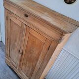 Large vintage linen cabinet, old Parisian buffet furniture, wardrobe