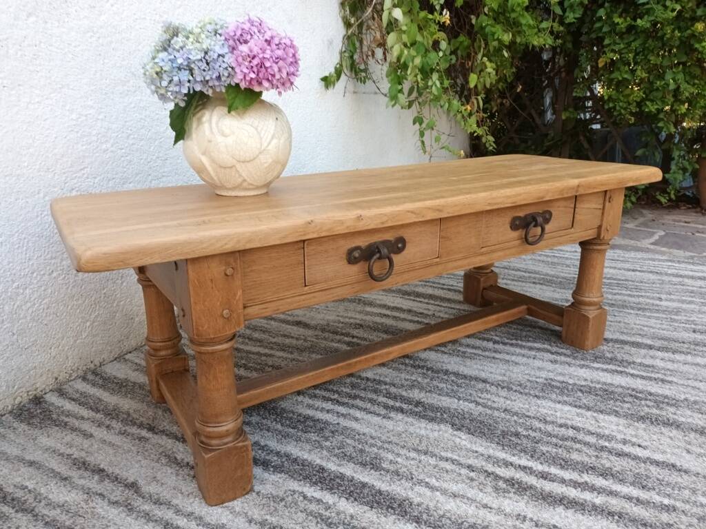 Solid oak farmhouse coffee table