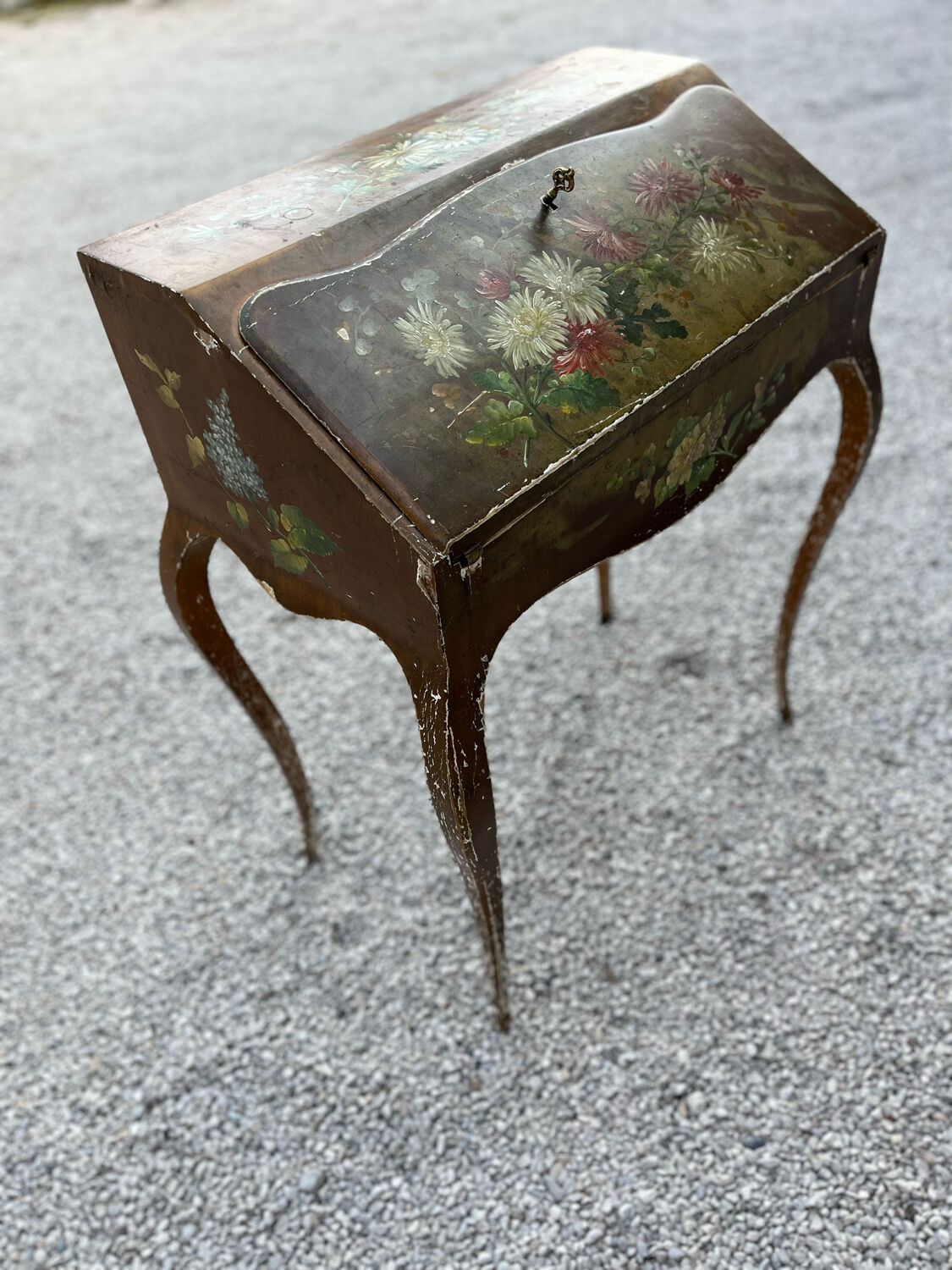 Curved painted wooden secretary 1950/60