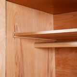 Armoire bauhaus en chêne restaurée, acier chromé, tchéquie, années 1930